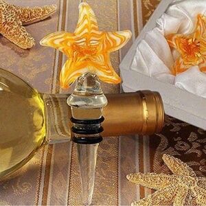 Murano Yellow Starfish Wine Stopper